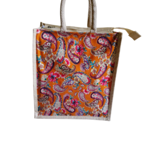 PB54 -Kalamkari design Jute bag 14*12*6 Inches