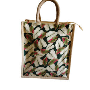 PB48 -Kalamkari design Jute bag 14*12*6 Inches