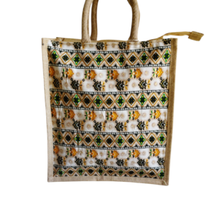 PB47 -Kalamkari design Jute bag 14*12*6 Inches